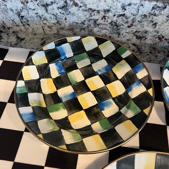 Mackenzie-Childs Vintage Camp 1995 Courtly Check 9" Soup Bowls. Set of 4. EUC! - Picture 6 of 13